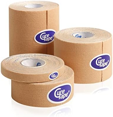 CureTape® Extra Wide Kinesiology Tape 3 Inch | Waterproof, Latex Free & Hypoallergenic | Therapeutic Kinesiology Tape for Professionals | Relief Pain, Supports Muscles & Speeds up Recovery! | Beige