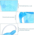 Hemobllo Liquid Diet Drinking Mug for Elderly and Disabled, Choking-Proof Bedridden Patient Cup, Maternity Water Cup with Spout, Sky Blue for Safe Feeding and Hydration