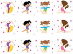 Gymnastic Set of 3 Edible pre-cut Cake strips side border Birthday Party Decoration.