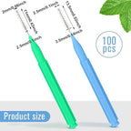 Patelai 100 Pieces Braces Dental Brush for Cleaner Interdental Toothpick Dental Tooth Flossing Head Oral Hygiene Flosser Toothpick Cleaners Tooth Tool(Blue, Green,Elegant Size)