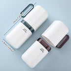 Ziliny 4 Pcs Travel Toothbrush Holder with Cups Toothbrush and Toothpaste Case Multifunctional Travel Tooth Brush Holder Containers Portable Cup with Handle for Camping Business