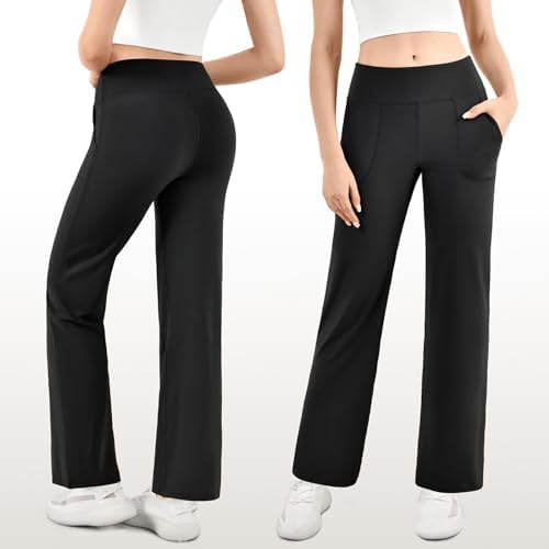 Walifrey Wide Leg Yoga Pants for Women, Loose Stretch Sweatpants with Pockets Casual Lounge