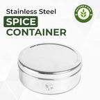 Nature's Own Masala Dabba - 7 Compartments, masala box,steel masala dabba,Spice container box,stainless steel spice box indian masala dabba with 7 spice containers with size 8 X 8 inches