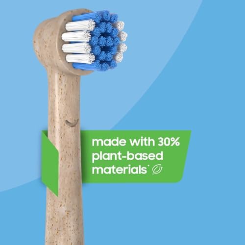 Biodegradable Replacement Toothbrush Heads Compatible Compatible with Oral-b Braun - 4pcs Eco Friendly Soft Electric Brush Heads for Sensitive Teeth Removing Plaque and Eliminating Bad Breath