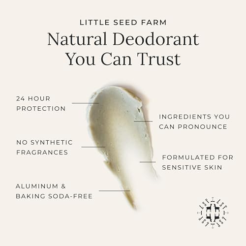 Little Seed Farm All Natural Deodorant Cream - Cedar Vanilla - Aluminum Free Deodorant for Women or Men, Net Wt. 2.4oz | 68g