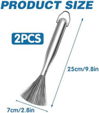 2Pcs 304 Stainless Steel Pot Brushes, Stainless Steel Scrubber Tools Metal Cleaning Products Easy to Clean Suitable for Removing Kitchen Stains Gifts for Mom