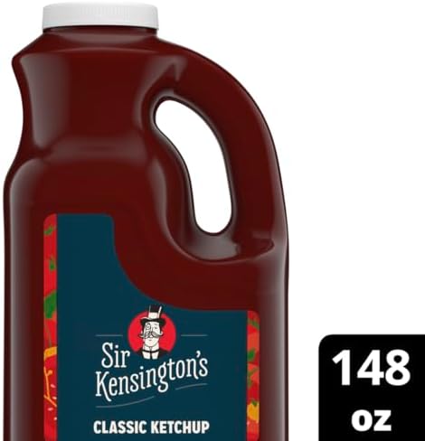Sir Kensington's Classic Ketchup, Plastic Jug, Non-GMO, No Artificial Colors, No Artificial Flavors, Soy Free, Gluten Free, Vegan, 148oz Jug, Pack of 4