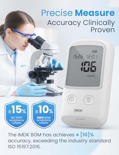 IMDK GLU-T1 Blood Glucose Test Strips for use with IMDK Diabetes Sugar Testing Meter (No Coding Required, 100 Count) White