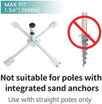 AMMSUN Foldable Portable Beach Umbrella Stand-Portable Patio Umbrella Base Holder,Outdoor Sunshade Anchor,with Weight Bag,Rust Free Tempered Iron Umbrella Stand for Courtyard,Garden,Beach,Grass