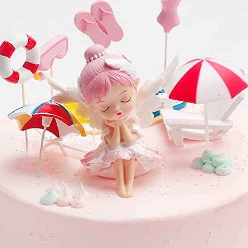 X Hot Popcorn Angel Cake Topper Fairy Cake Topper Cute Cake Topper Lovely Desktop Ornament Baking Cake Decoration Ornaments Home Decorations
