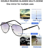 2 Pairs Spring Hinge Invisible Bifocal Reading Glasses UV400 Protection Sunglasses Outdoor Readers Driving Eyeglasses