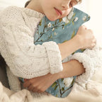 Elegant Cute Bird Flower Hot Water Bottle with Cover 2L Large Hot Water Bag for Menstrual Cramps, Neck and Shoulder Pain Relief, Hot Cold Therapy, Hand Feet Warmer