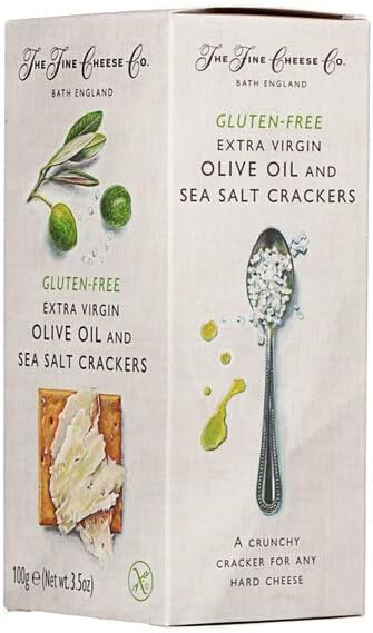 The Fine Cheese Co. Gluten-Free Cracker with Extra Virgin Olive Oil & Sea Salt | Gourmet Snack for Cheese Board, Charcuterie | Crisp, Subtle Flavor | 3.9 oz