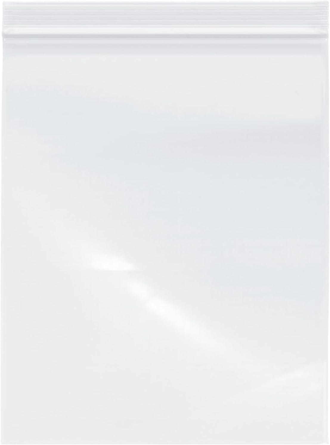 Zipper Bags, 9" x 12", 2 Mil, Clear, Resealable Poly Bags for Industrial, Food, Office, and Storage Use (100, 1 Gallon / 9" X 12" / 2 Mil)
