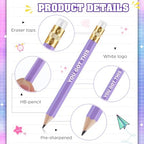Jetec 100 Pcs Mini Pencils Bulk Inspirational Golf Wooden Half Pencils with Eraser and Motivational Sayings Back to School Gifts for Kids Student Teacher First Day of School(Candy Color)