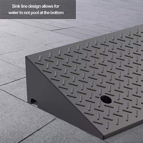 JIUYUEYA Rubber Curb Ramp, Heavy Duty Car Ramp, Entry Curbs, Scooter Skid Entry Robot Sill, Anti-Slip Surface Curbs for Garage Sidewalk, Size : 100x17x7cm