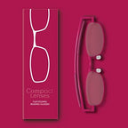 Compact Lenses Flat Folding-Reading Glasses-Berry +2.0