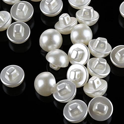 150Pcs 10mm Round Sewing Pearl Buttons Mushroom Buttons for Clothing Dress Accessories Garment Decorative DIY Crafts Tools(0.39inch,Beige)