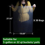Yopay 30 Pack 5 Gallon Bucket Liner Bags for Marinating and Brining, 4 Mil Extra Large Thick Food Storage Bags, 20" W X 28" H, BPA Free, Heavy Duty Leak Proof