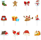 Christmas Cupcake Toppers, Christmas Cake Decorations, Xmas Winter Holiday Party Decorations Cupcake Toppers for Deer Snowman