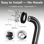 2 Pack Shower Grab Bars for Bathroom 16 Inch Black Stainless Steel Anti-Slip Knurled Grip Home Care Bath Handrail Safety Hand Rail Support for Showers Seniors Elderly Assist Handicap Bath Handle