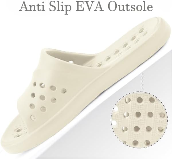 Gaatpot Shower Shoes for Womens Mens Massage Pool Slides with Arch Support Quick Drying Beach Slippers Summer Non Slip Bathroom Indoor Outdoor House Sandals with Drain Holes