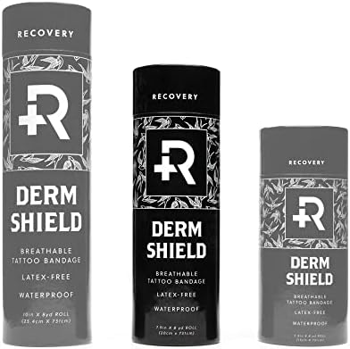 Recovery Aftercare Derm Shield Tattoo Cover Up Patch - Latex-Free & Waterproof Tattoo Aftercare Bandage - Transparent Matte Film - Breathable & Flexible - Promotes Healing & Skin Renewal (7.9" x 8 yd)