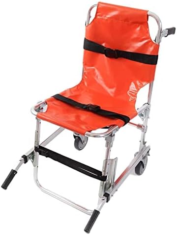 Aluminum Alloy Stair Chair, Emergency Evacuation Medical Lift Stair Chair Light Weight Foldaway Ambulance Firefighter Transport Chair with Quick Release Buckles, 350 Lbs Capacity