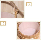 4L Sauna Bucket Wooden Sauna Bucket with Ladle Sauna Starter Set Natural SPA Bath Accessory for Sauna Bathroom