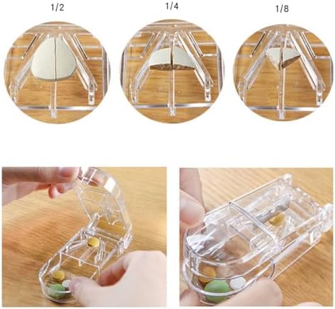 1 Piece Pill Cutter Dispenser Pill Splitter Cut Vitamins Medications Daily Travel Medicine Case Pill Storage Box(Transparent)