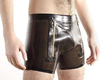 Latex Rubber Leotard Party Boxer Shorts with Zipper 0.4MM,Custom Color,X-Small
