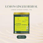 Luxmi Estates Lemon Ginger Tea, Organic Loose Leaf, 50g (1.76oz, 25 Cups), USDA Organic Herbal Infusion with Lemon Peel, Ginger Root, Lemongrass & Cinnamon - Caffeine-Free, Naturally Sweet, Resealable Tin