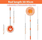360° Rotatable Adjustable Cleaning Mop, Extendable Wall Cleaning Mop with Long Handle, Multifunctional Dust Mops Household Rotating Mops for Wall Ceiling Window Floor (Grey, 50-95CM)