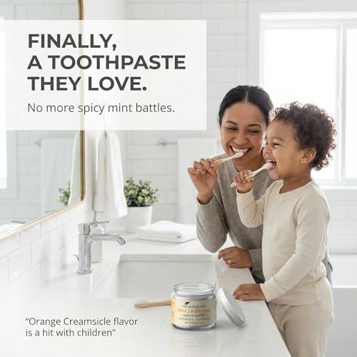 Nelson Naturals Hydroxyapatite Toothpaste 3.3 OZ - Vanilla Orange Flavor - Remineralizing & Detoxifying with Bentonite Clay - Natural & Cruelty-Free - Strengthen & Protect Enamel