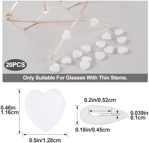 HINZIC Heart Eyeglasses Ear Grips Silicone Retainers Behind The Ear Hooks Holder Sunglasses Eyeglasses Stopper