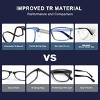 EASY READ 2 Pairs TR90 Blue Light Blocking Glasses for Men,Sporty Anti UV Computer Eyeglasses for Men with Spring Hinge