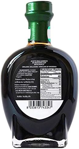 Organic Super Dense Italian Balsamic Vinegar of Modena I.G.P. | No Added Sulfites/Caramel | USDA and ICEA Certified | 250 Milliliter | 8.5 Fluid Ounce