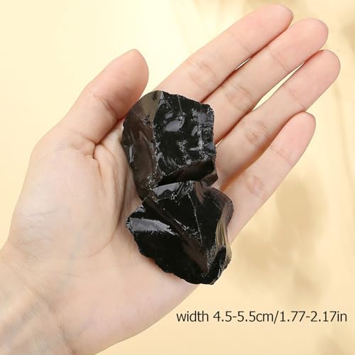 XIANNVXI Obsidian 1.8-2.2" Large Raw Crystals and Healing Stones Natural Rough Crystal Rocks for Decor Gifts Tumbling Cabbing Polishing Fountain Rocks 1PCS