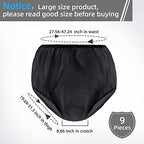 9 Pcs Waterproof Incontinence Underpants Plastic Pants Leak Proof Incontinence Underwear Adult Diaper Cover(XL,Black)