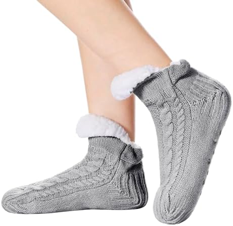 Womens USB Heated Fleece Fuzzy Socks Thermal Winter Feet Heating Pad Cozy Foot Warmer Christmas House Slipper Socks