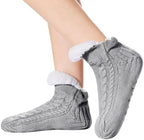 JIAHG Winter Warm USB Heated Slipper Socks with Fleece Lining Electric Heating Foot Warmer Non-Slip House Floor Socks