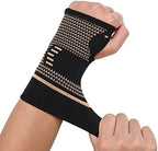 Copper Wrist Compression Sleeves, Comfortable and Breathable for Arthritis, Tendonitis, Sprains, Workout, Carpal Tunnel, Wrist Support for Women and Men (Pair)