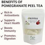 Blentolia Pomegranate Peel Tea – 100% Natural Herbal Tea Bags – Antioxidant-Rich, Caffeine-Free, and Gut-Friendly – 30 Tea Bags in Resealable Pouch