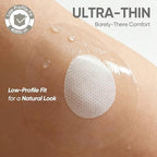 NeXxcel 50 Pack Sensor Covers for Freestyle Libre 3 and 3 Plus – Waterproof Ultra-Thin Transparent Adhesive Patches with No-Glue Center for Easy, Comfortable Daily Wear