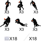Rugby Ball Player Dessert Cupcake Toppers athlete Theme Match day Touch Down Super Bowl Party Decorations - Picks of 18 pcs