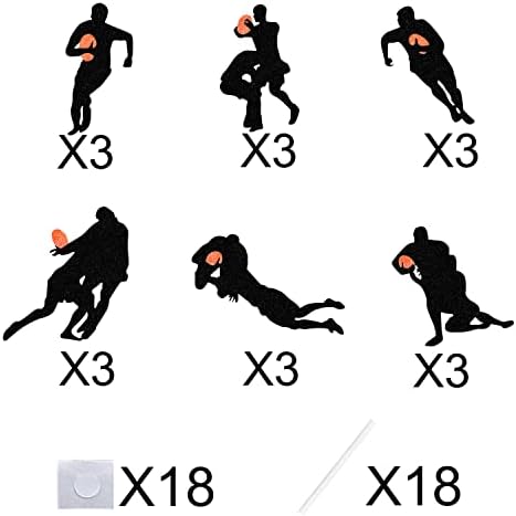 Rugby Ball Player Dessert Cupcake Toppers athlete Theme Match day Touch Down Super Bowl Party Decorations - Picks of 18 pcs