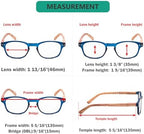 Eyekepper 5-pack Spring Hinge Wood-grain Printed Arms Reading Glasses Blue,+3.0