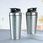 25-Ounce Stainless Steel Protein Shaker with Mixing Ball Wire Whisk, 25oz Mixing Bottle with Stainless Steel Mixer Ball Wire Whisk and Filter, Protein Shaker Shake Blender Ball