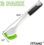 ITTAHO 3 Pack Dish Brush,Dish Scrub Brush, Kitchen Scrub Brush for Cleaning Dishes, Double Sided Bristles Scrubber Cleaner for Dishes,Sink,Pots,Pans,Bathroom Shower,Tile,Tubs