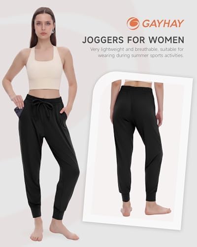 GAYHAY Joggers for Women with Pockets - Womens Sweatpants Lightweight Yoga Lounge Pants for Athletic Workout Gym Running